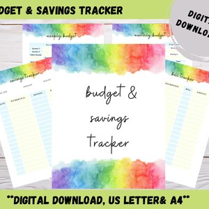 Budget Tracker Printable, Saving Tracker Printable Monthly budget, Debt tracker Printable, Expense Tracker printable, Weekly budget