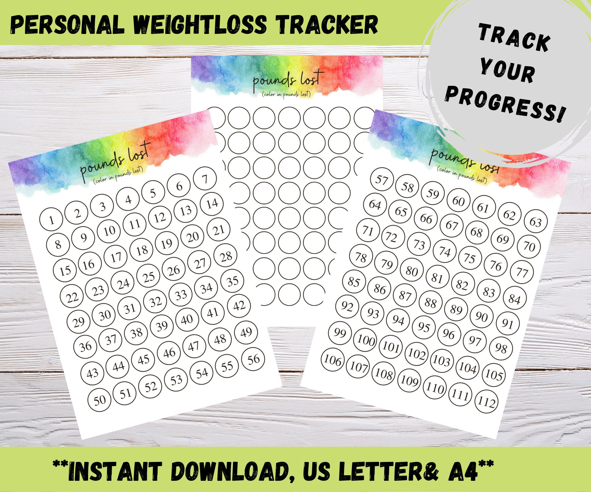 Weight Loss Tracker Printable, Workout Planner, Water Tracker, Meal ...