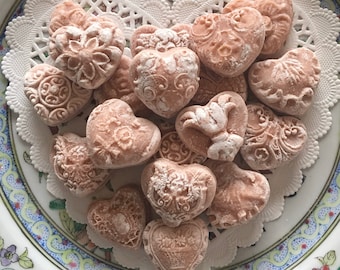 Vintage Victorian Heart Old Fashion Soft Springerle tea cake cookies Wedding Dairy Free Mother’s Day sweets Cookies with Gluten Free Option