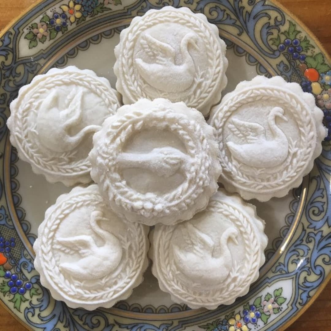 1 Dozen Anise Traditional Swan Prom Cookie Springerle Tea Cake Cookies ...