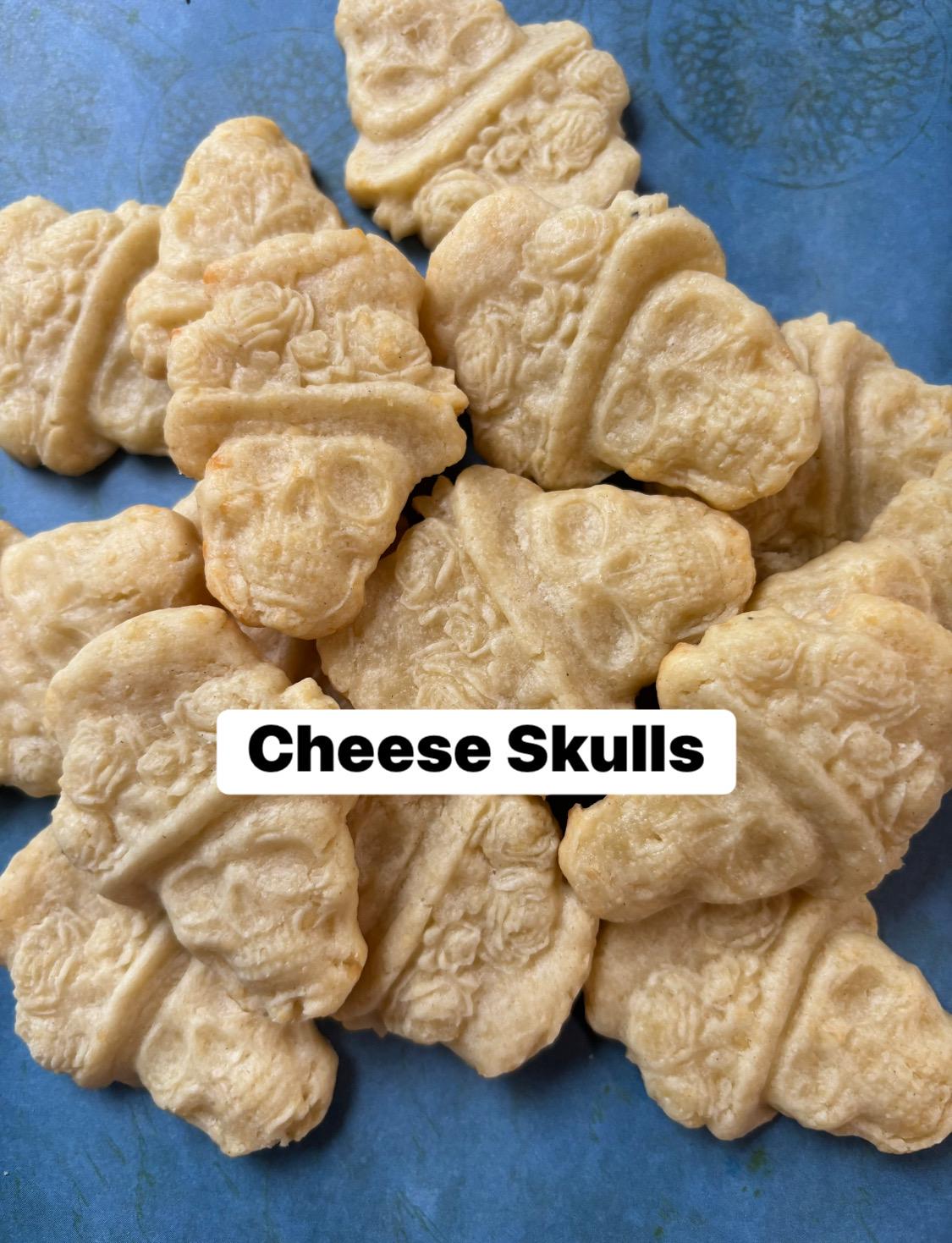 Halloween Treats Skull Cheddar Gouda Pecan Cheese Bites Crackers