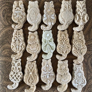 1 Dozen 3” Vintage Boho Cat Kitten Cookies Teacakes Springerle Hygge