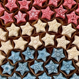 July 4th Independence Day Juneteenth 1.5” Star teacakes or sandwich cookies Favors 1 Dozen