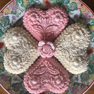4&quot; Vintage Victorian Heart Southern Tea Cake cookies Bridal Wedding Bridgerton Shower Gift Favors 1 Dozen