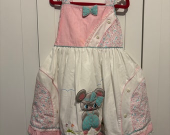 pretty originals vintage dress appliqué mouse occasion 2-3 years