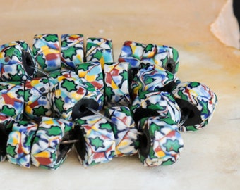Matched Venetian millefiori trade beads