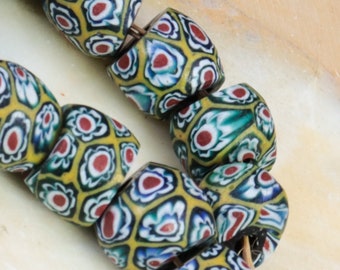 Matched Venetian millefiori trade beads