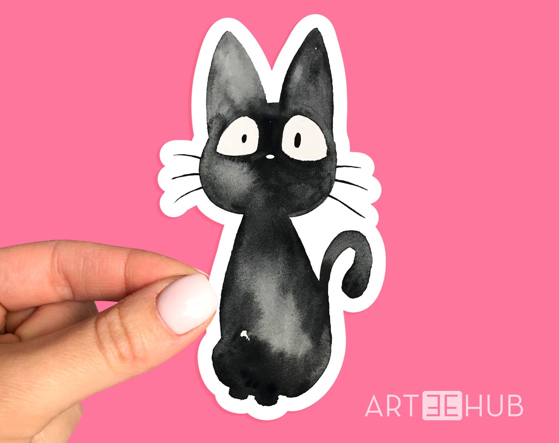 Jiji Sticker Jiji cat sticker Studio Ghibli Sticker Etsy
