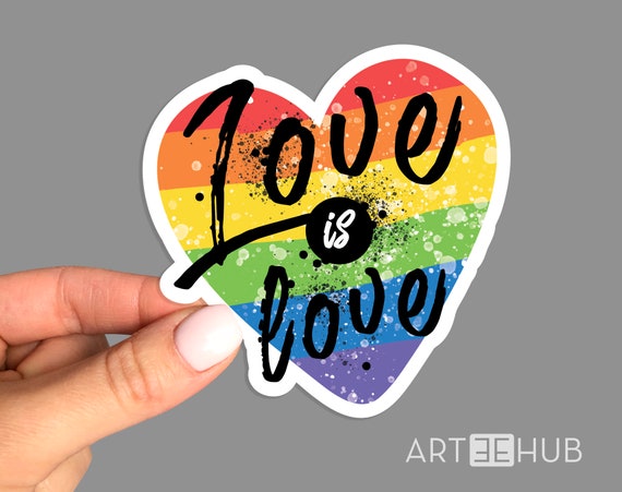 Love is Love Decal FREE US SHIPPING Rainbow Pride Sticker
