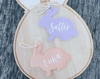 Acrylic Easter Bunny Basket Tag