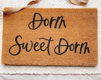 Dorm Sweet Dorm Doormat | Graduation Gift | Calligraphy Doormat