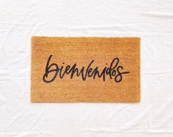 Bienvenidos Welcome Mat | Calligraphy Doormat | Spanish Welcome Mat