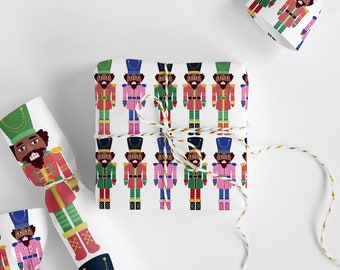 Black Nutcracker Ballet Wrapping Paper Roll: Afrocentric Gift Wrap
