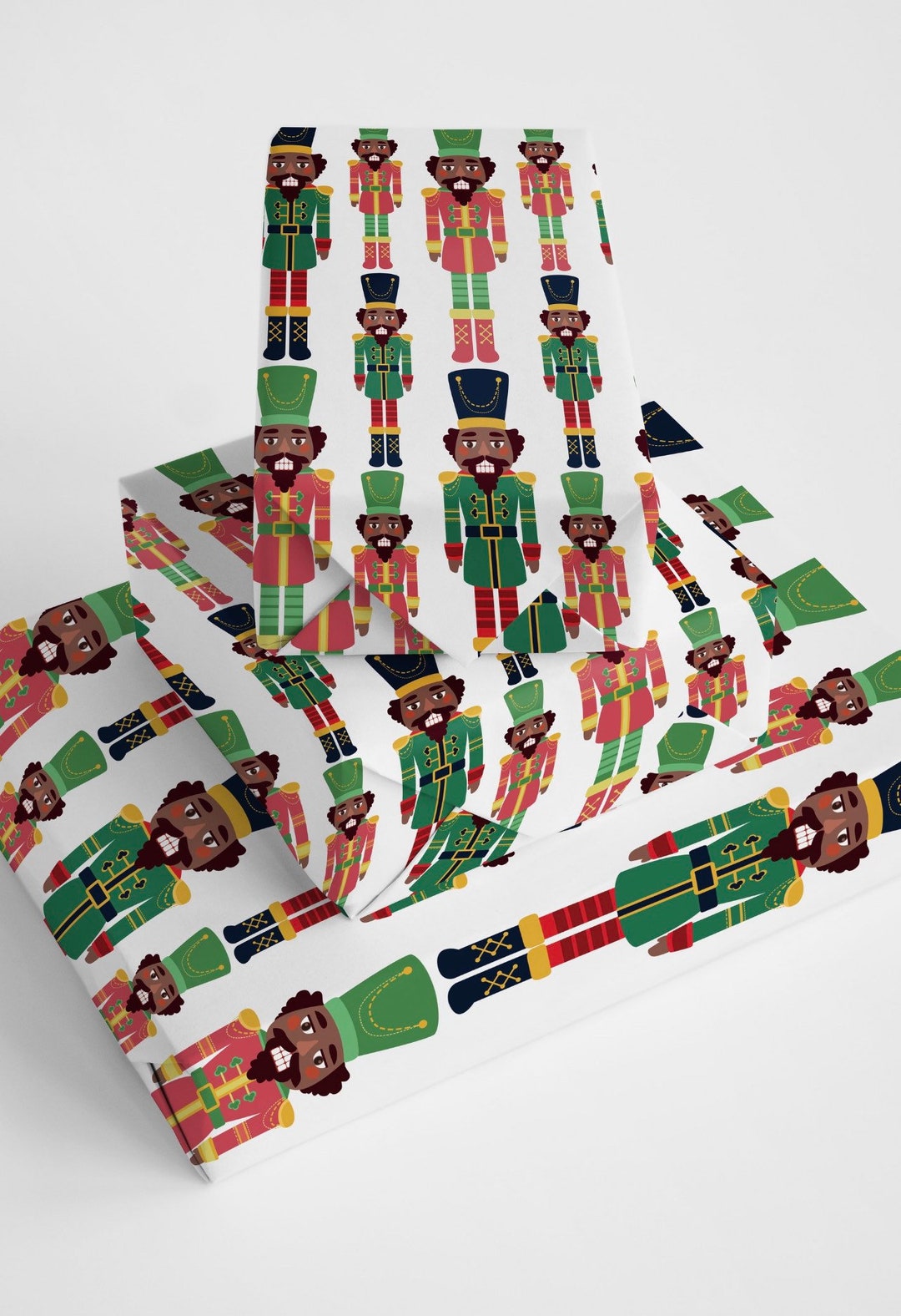 Chocolate Mahogany Black Nutcracker Ballet Wrapping Paper Roll, Black