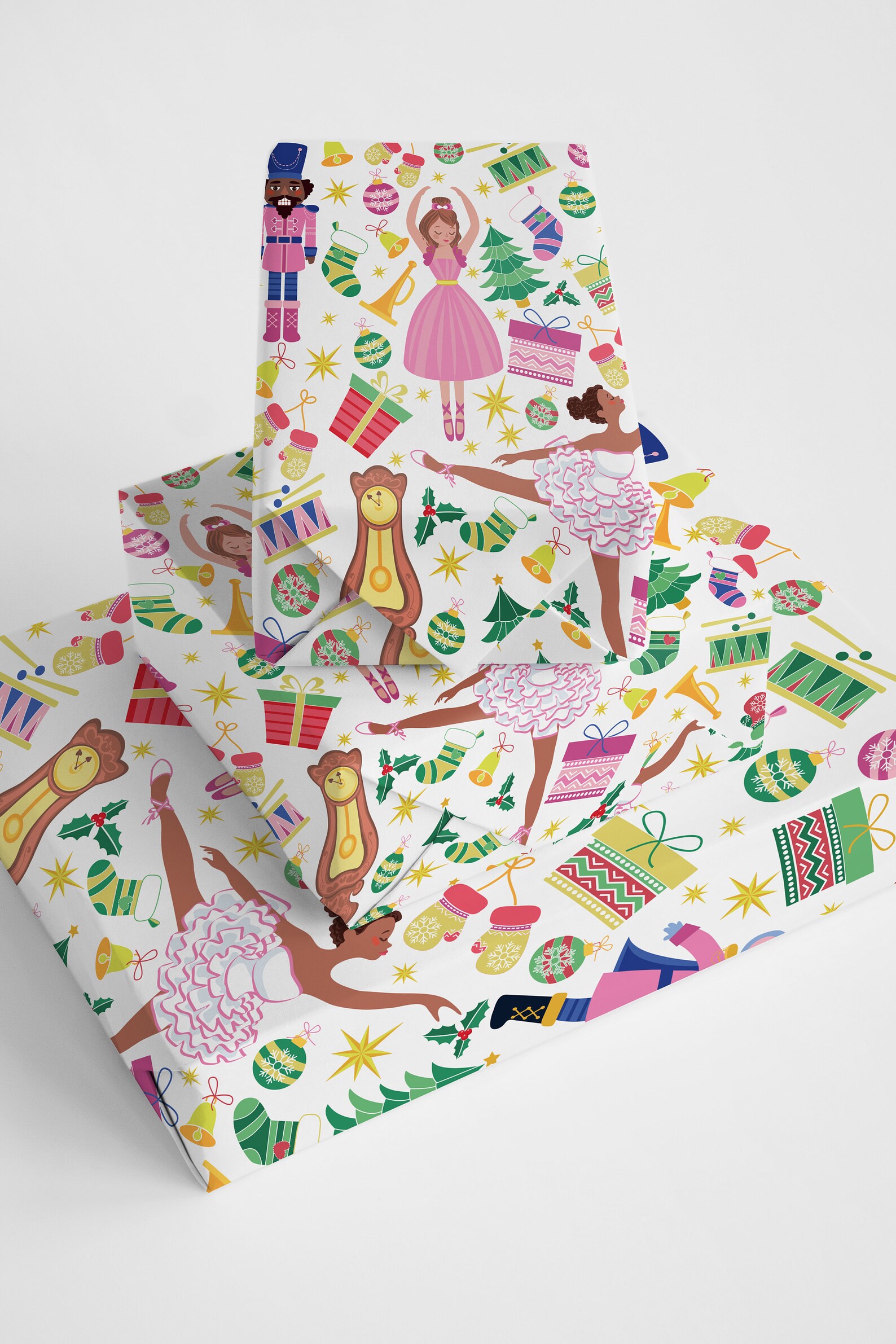 Chocolate Mahogany Black Nutcracker Ballet Wrapping Paper Etsy