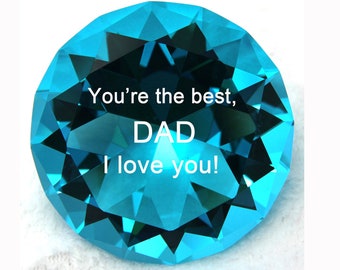 Engraved Diamond Shape,Best dad award,Dad I love you,Fathers Day Gift ,First Father's Day Gift, Gift from Wife, Daughter, gift from son