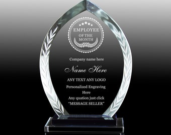 Personalized Crystal Employee Award,Retirement Appreciation,Unique Retirement Gift for Manager,Staff, Custom Retirement Award with Engraving