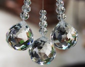 3pcs Hanging Crystal Suncatcher, Home Decor, Light Pull, Hanging Crystal Prism, Fan Pull,Home Decor,Ball with beads