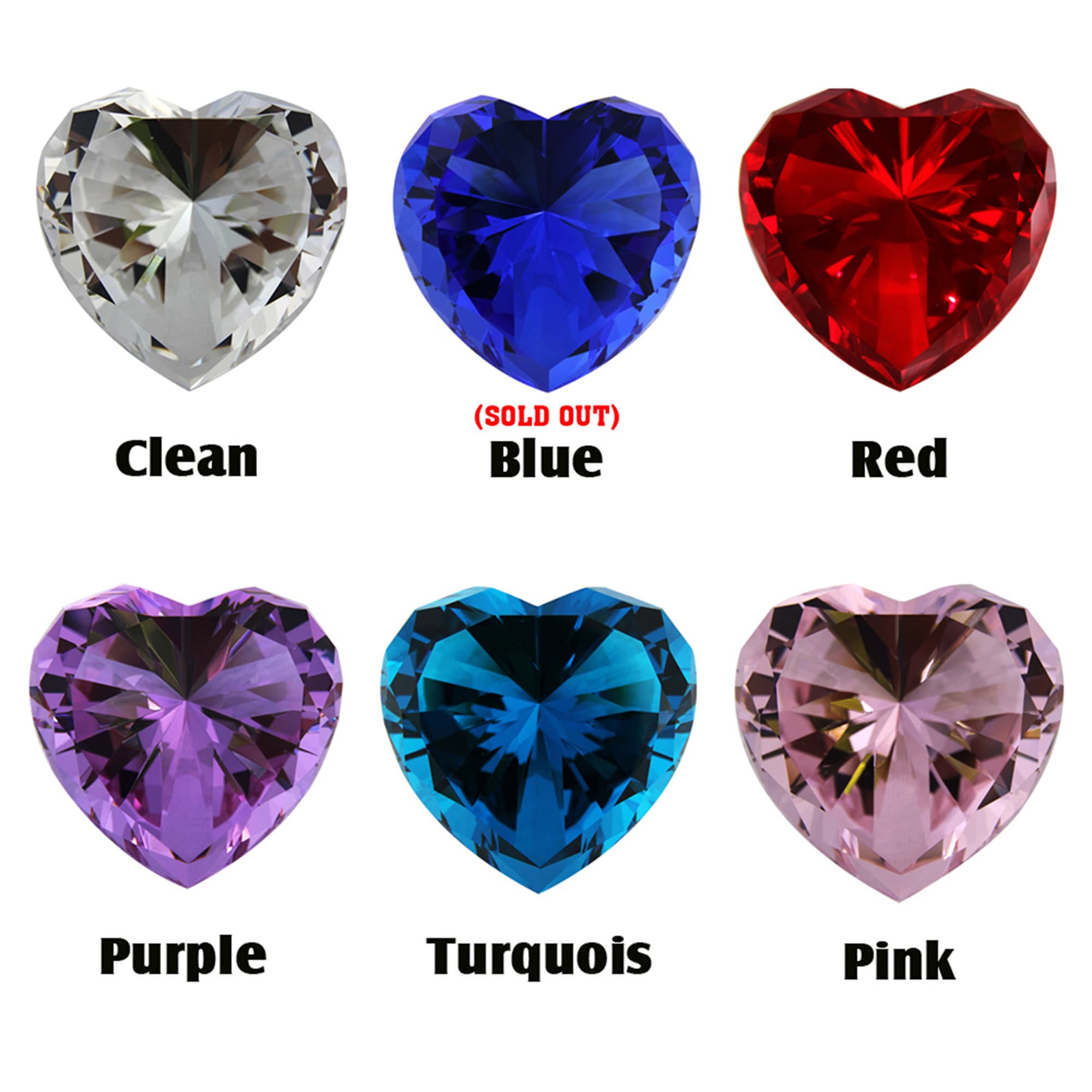 Personalized Engraved Crystal Heart Diamond Paperweight With Etsy