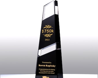 Personalized Crystal Award: Unique Employee Recognition Trophy