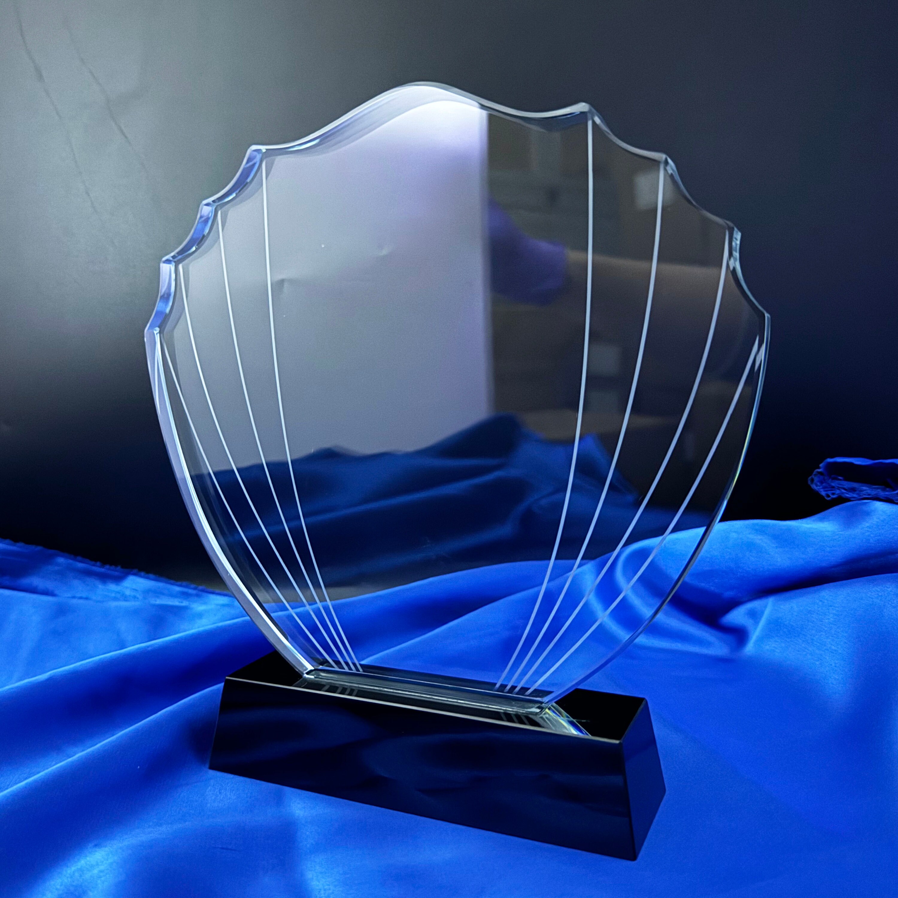 Personalized Crystal Award: Laser Engraved Shell Trophy, Retirement ...