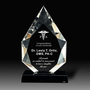 Personalized Crystal Award: Unique Retirement Gift for Staff & Manager