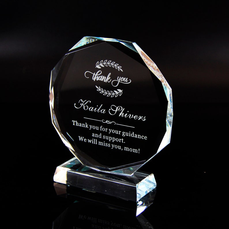 Personalized Crystal Employee Award,Retirement Appreciation, for Manager, Staff ,Retirement Award with Laser Engraving,5 inches ,Thank you image 5