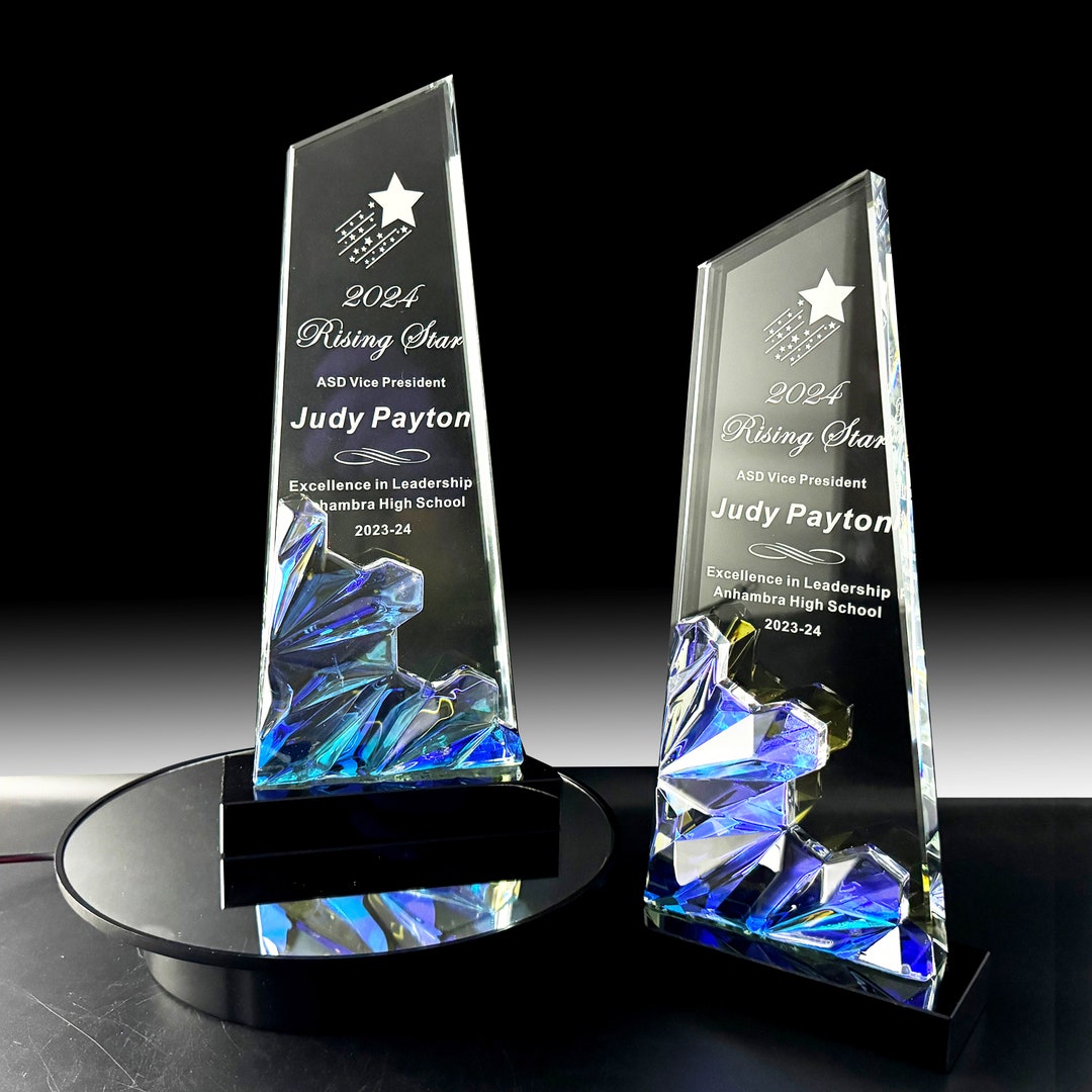 Personalized Crystal Award Trophy Unique Employee Recognition Gift Etsy Personalized Crystal Award Trophy Unique Employee Recognition Gift Etsy