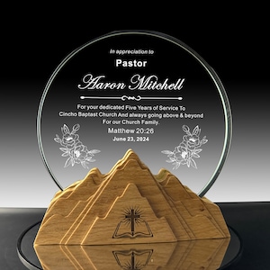 7 INCHES Personalized Crystal Award, Crystal Trophy, Retirement, Appreciation, Gift for Manager, Staff, Custom Award, For church, Pastor