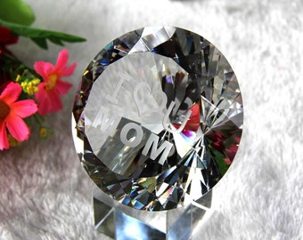 5 inches Diamond with base,Personalized Gifts, Engraved Diamond Shape, Anniversary Gifts,Gift for Mom ,Grandmother,Wedding gift ,