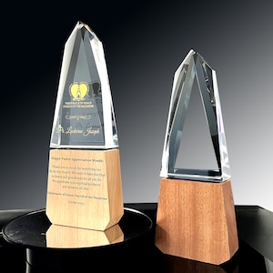 Personalized Crystal Award: Unique Employee Recognition Trophy