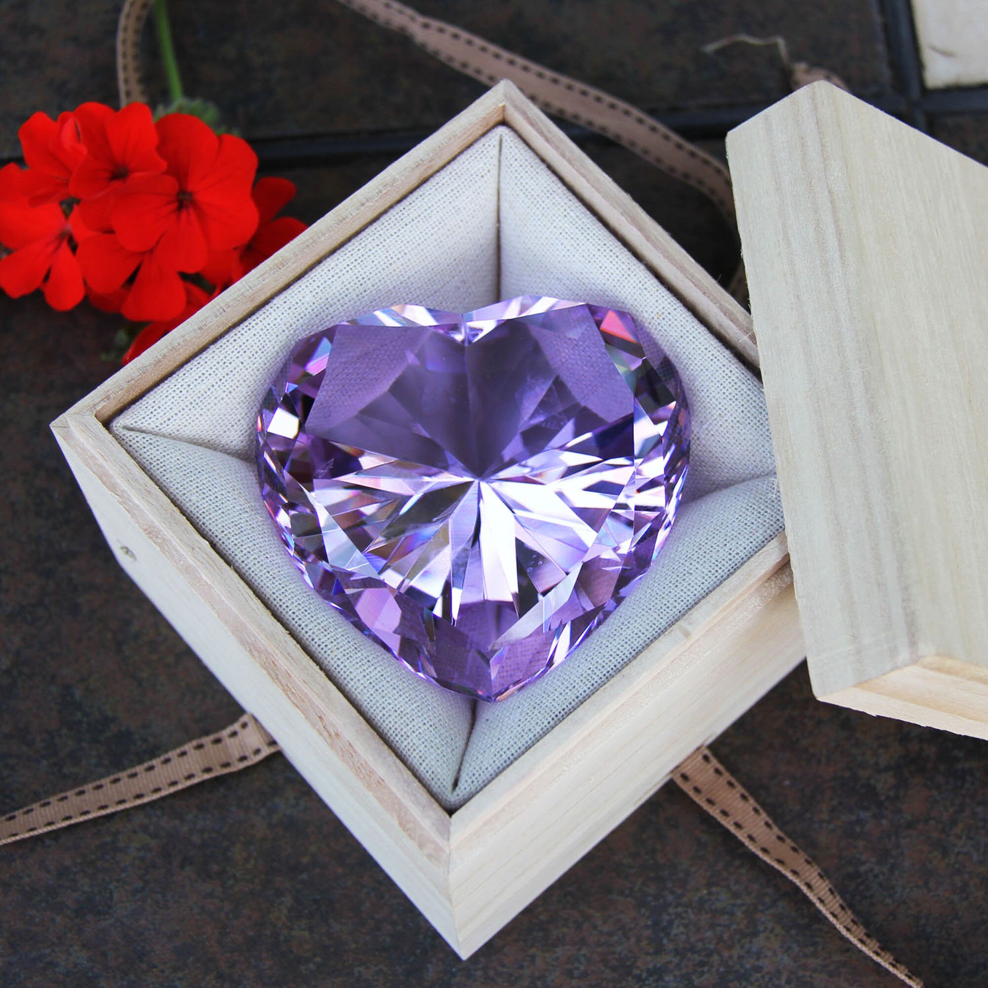 Personalized Engraved Crystal Heart Diamond Paperweight With Etsy UK