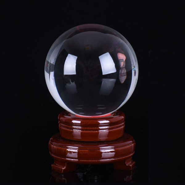 Clear Leaded Crystal glass , sphere divination Crystal Ball, Gazing Sphere and Stand for Tarot Deck, Pendulum Reading, Fortune Teller Ball