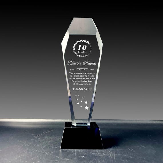 Personalized Crystal Corporate Award: Employee Recognition Trophy