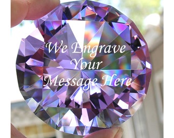 Personalized PaperWeight,Laser Engraved Glass Diamond, Anniversary Gifts,Gift for Mom ,Grandmother,
