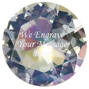 Personalized Paper Weight,Laser Engraved Glass Diamond, Anniversary Gifts,Gift for Mom ,Grandmother,4 inches Diamond