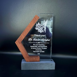 Personalized Crystal  Award, Employee,Retirement Appreciation,Unique Retirement Gift for Manager, Staff, Custom Award with Engraving