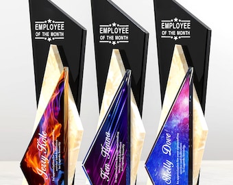 Personalized Crystal Award Trophy: Unique Employee Recognition Gift
