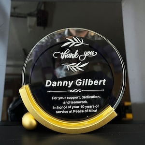 Personalized Crystal Retirement Award: Engraved Employee Appreciation (6 inches)