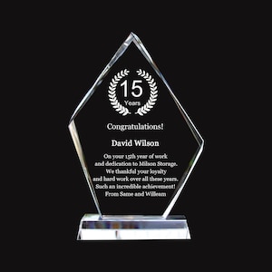 Personalized Crystal Employee Award,Retirement Appreciation,Unique Retirement Gift for Manager,Staff, Custom Retirement Award with Engraving