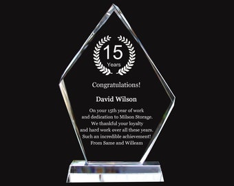 Personalized Crystal Employee Award,Retirement Appreciation,Unique Retirement Gift for Manager,Staff, Custom Retirement Award with Engraving