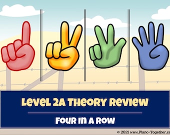 Four In A Row - Level 2A Theory Review  (PowerPoint / Google Slides) - Great for Online/Zoom Music Lessons