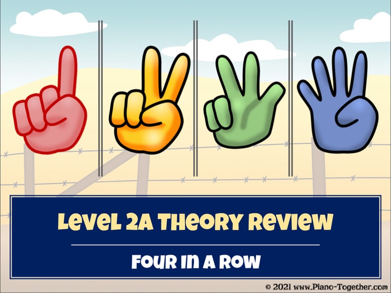 Four In A Row Level 2A Theory Review PowerPoint / Google Slides Great for Online/Zoom Music Lessons image 1