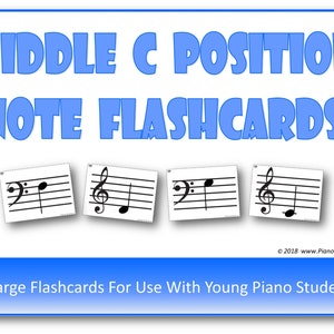 Middle C Position Music Note Flashcards