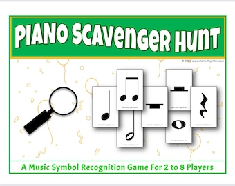Gra w rozpoznawanie symboli muzycznych Piano Scavenger Hunt