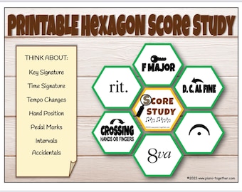 Printable Hexagon Music Score Study Activity