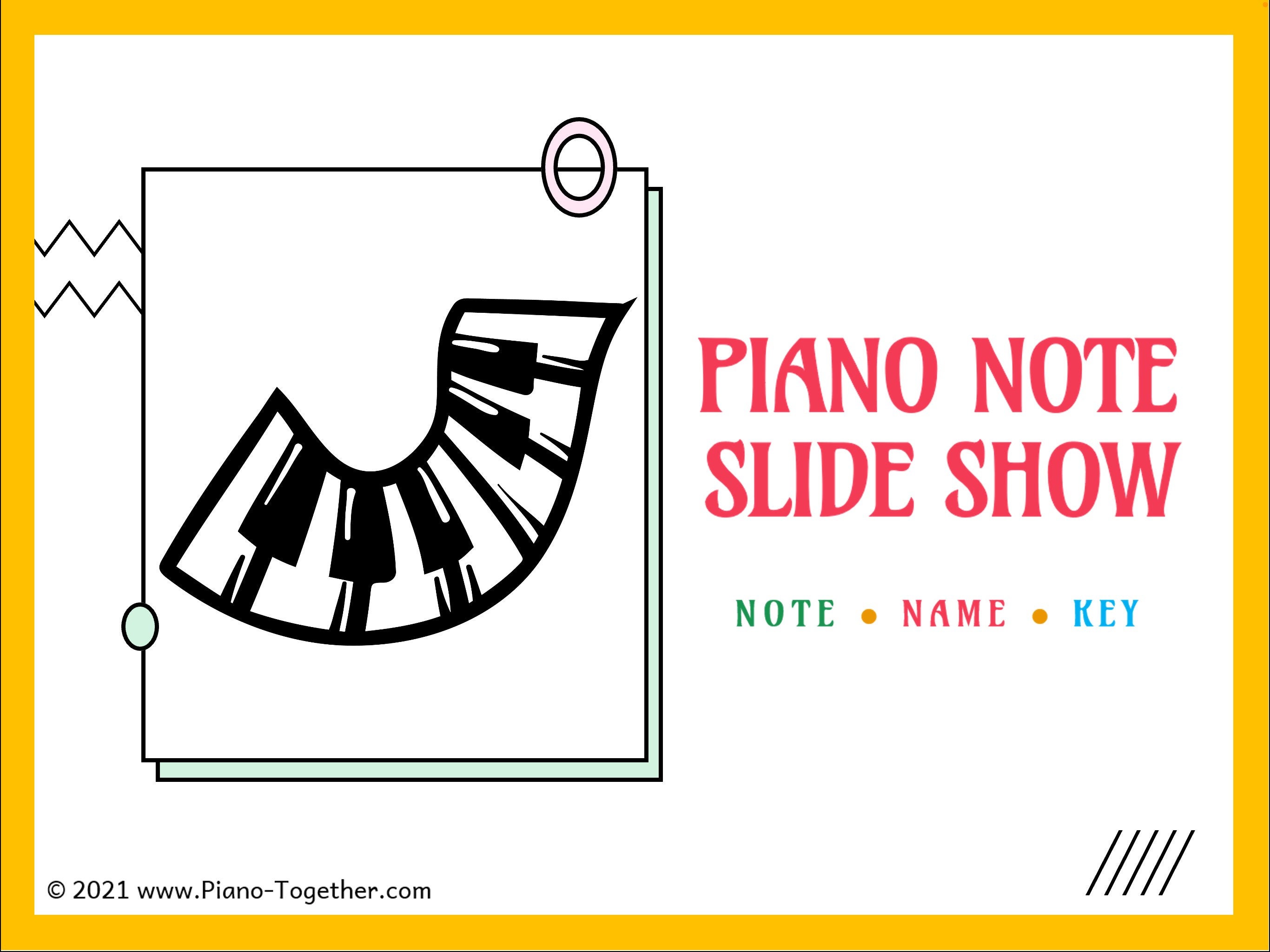 The Piano Note Slide Show - Practice Music Notes and Piano Keys with a PowerPoint Game (Great for Online/Zoom Music Lessons)