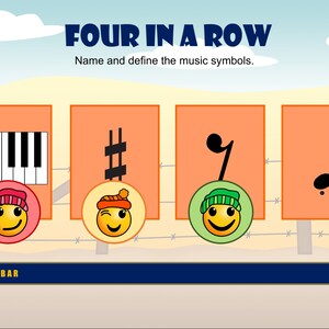 Four In A Row Level 2A Theory Review PowerPoint / Google Slides Great for Online/Zoom Music Lessons image 2