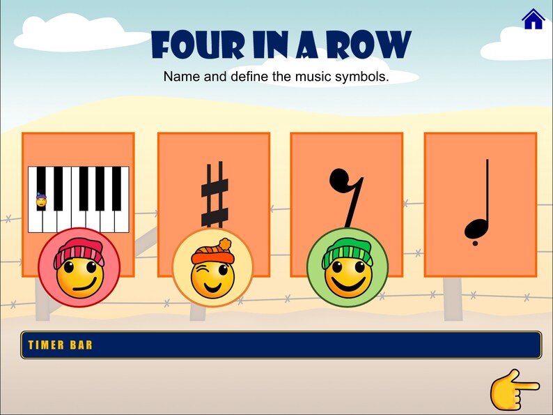 Four In A Row Level 2A Theory Review PowerPoint / Google Slides Great for Online/Zoom Music Lessons image 2