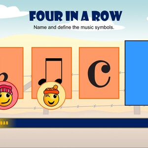 Four In A Row Level 2A Theory Review PowerPoint / Google Slides Great for Online/Zoom Music Lessons image 4